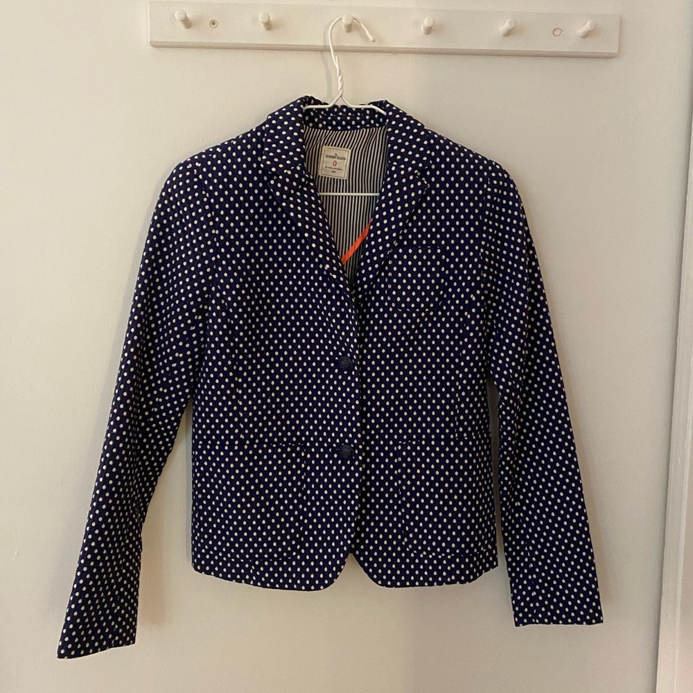 NWOT Gap | Academy Blazer Blue with White Polka Dots Size 0